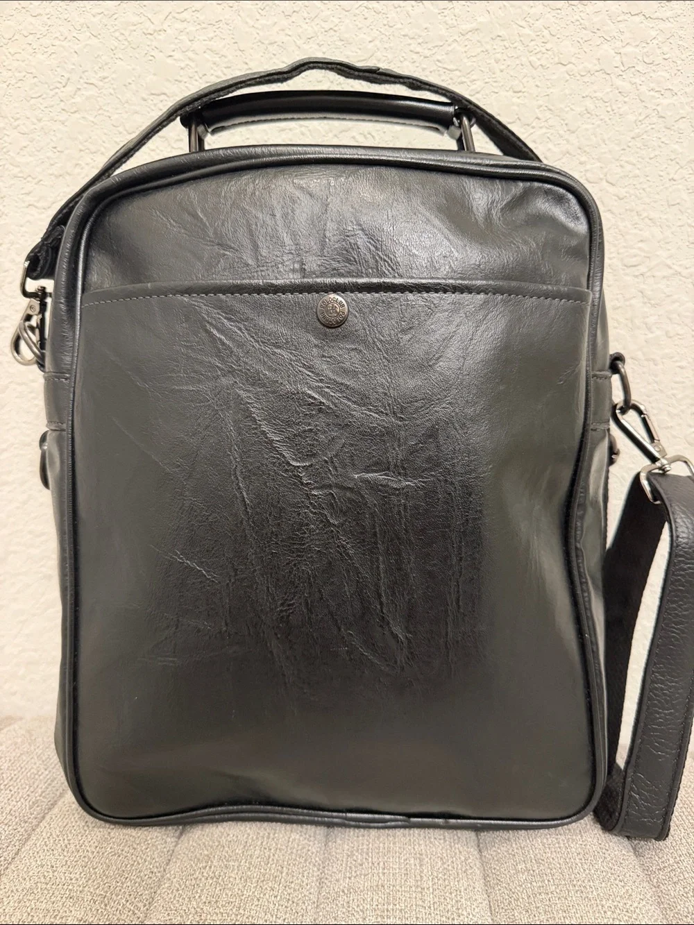 Polo by Ralph Lauren Black Leather Messenger Crossbody